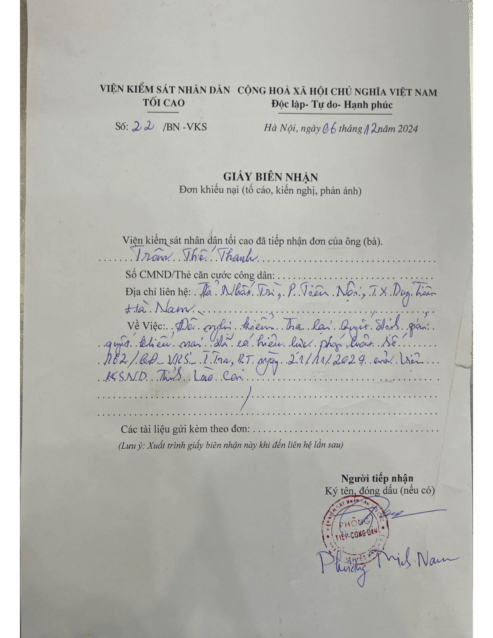 Tin nhắn bằng chứng